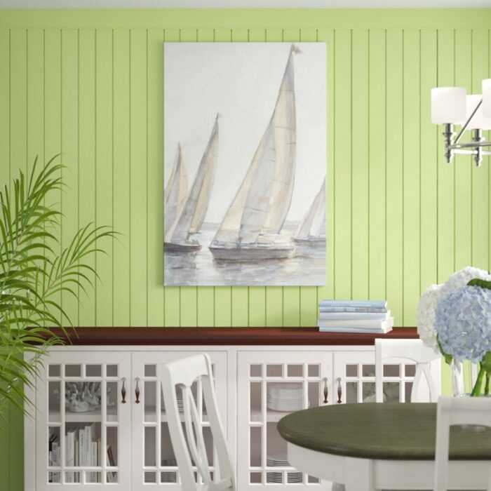 ” Plein Air Sailboats I ” by Ethan Harper Painting Print - Chic Decora