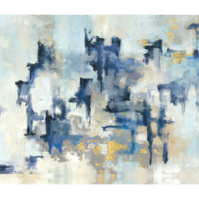 ” Abstract Navy Gold Paint ” Painting Print - Chic Decora