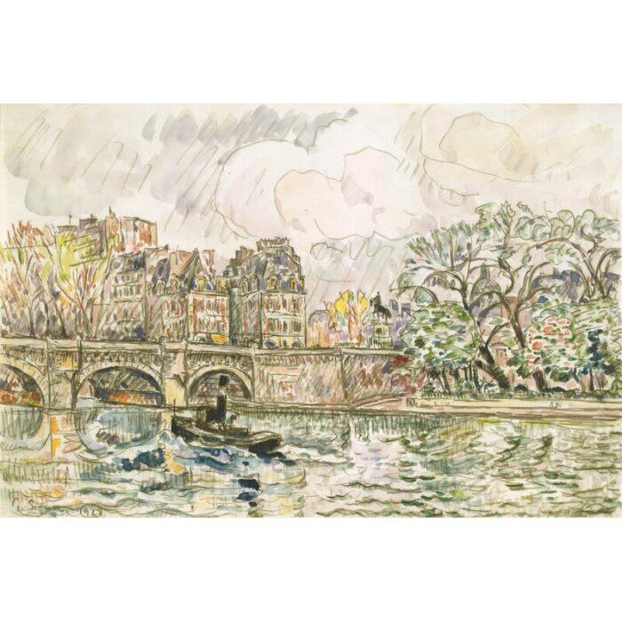 ” Petit Andely-The River Bank ” by Paul Signac Painting Print - Chic Decora