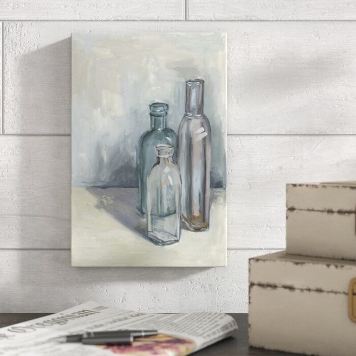 ” Still Life With Bottles II ” by Melissa Wang Painting Print - Chic Decora