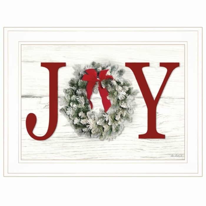 Christmas Joy Framed Wall Art for Living Room, Home Wall DÃ©cor Framed Print by Lori Deiter - Chic Decora