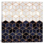 ” White And Navy Cubes ” by Elisabeth Fredriksson - Chic Decora