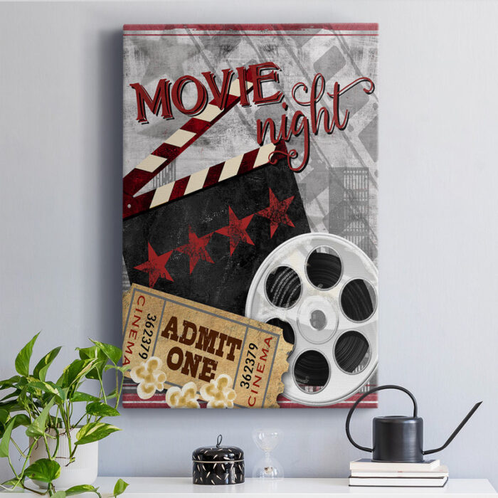 Movie Night Vintage Advertisement by Pela Studio – Graphic Art Print - Chic Decora