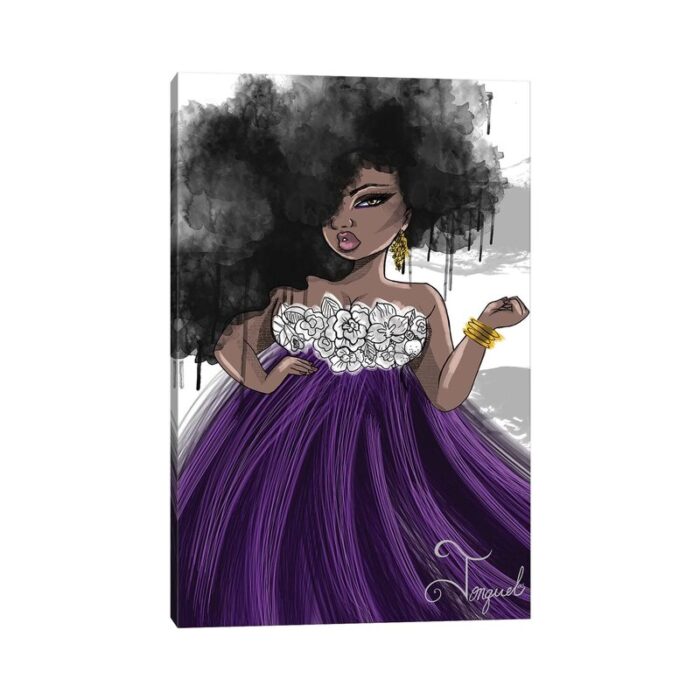 ” Pretty In Purple ” by Jonquel Norwood Painting Print - Chic Decora