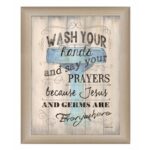 Wash your Hands Framed Wall Art for Living Room, Home Wall Decor Framed Print by Debbie DeWitt - Chic Decora