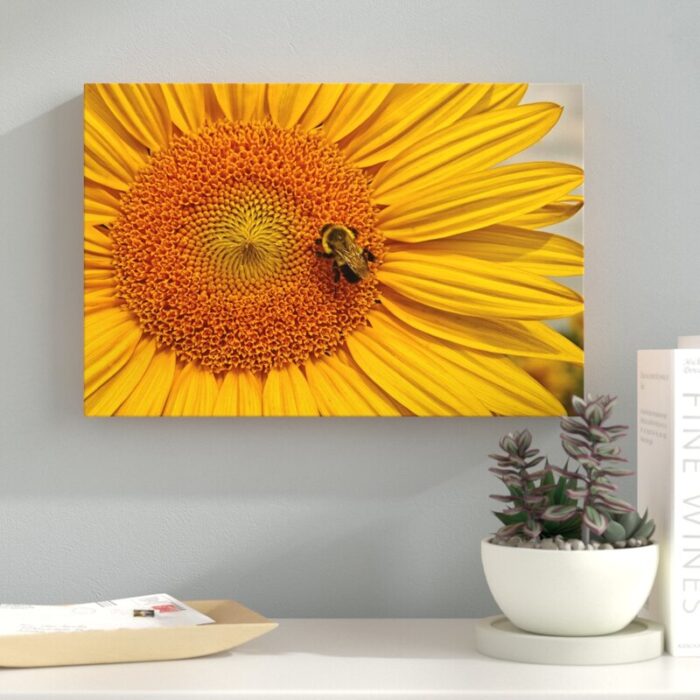 ” Sunflower With Honey Bee “ - Chic Decora