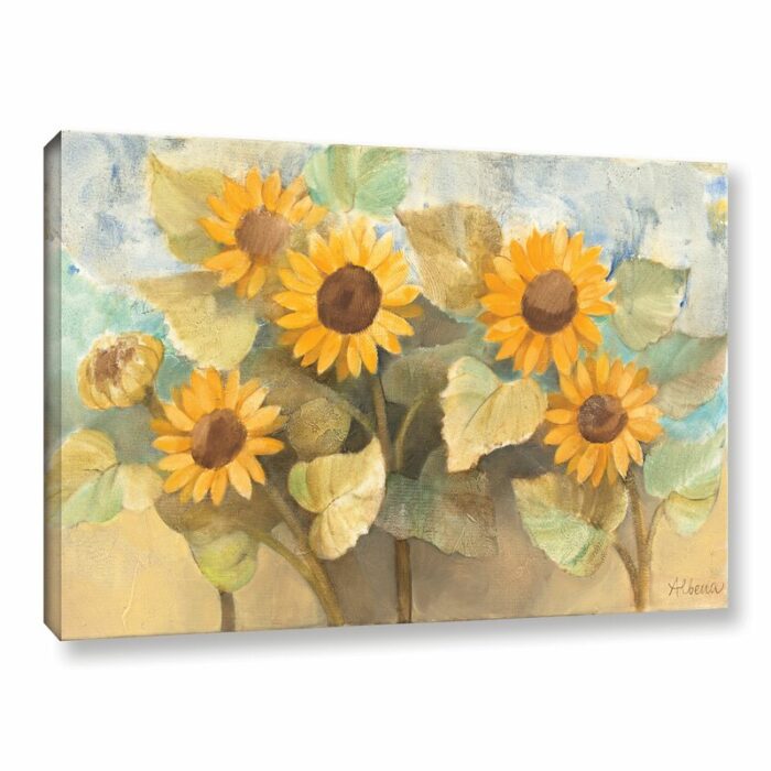 Sunflower Garden Painting Print on Wrapped Canvas - Chic Decora