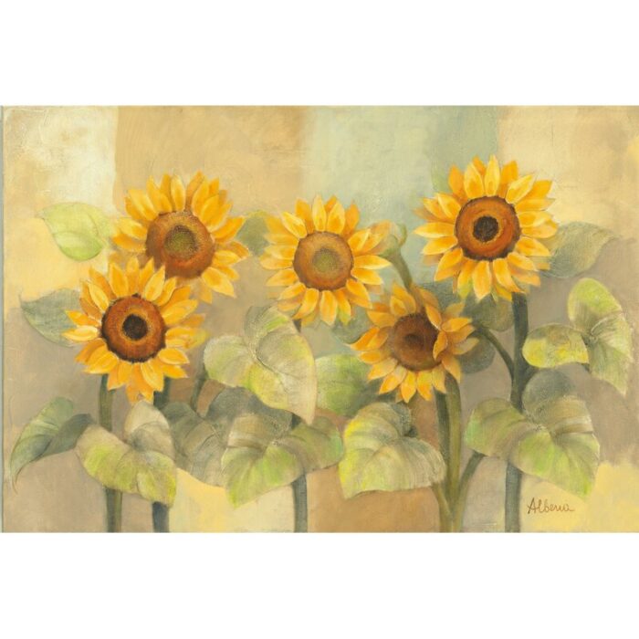 Sunflower Garden Painting Print on Wrapped Canvas - Chic Decora