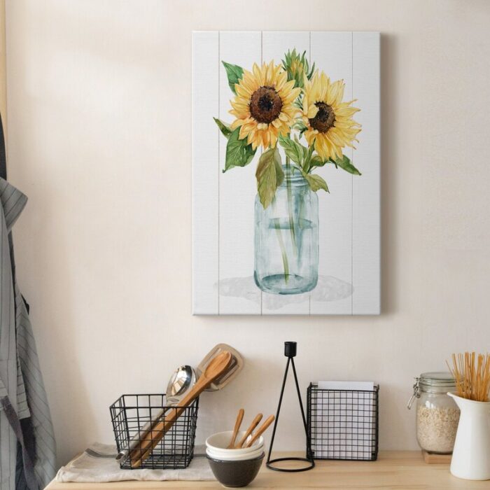 Sunflower Garden Painting Print on Wrapped Canvas - Chic Decora