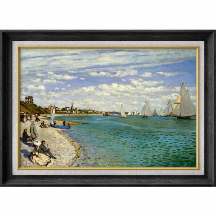 Cliffs and Sailboats at Pourville’ by Claude Monet Painting Print - Chic Decora