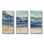 Coast Blue Sea Waves Watercolor – Painting Print on Canvas - Chic Decora