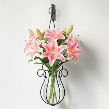 10 inch Hanging Basket Drop Vase with Hook, 101 oz Capacity - Chic Decora