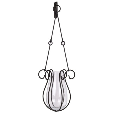 10 inch Hanging Basket Drop Vase with Hook, 101 oz Capacity - Chic Decora