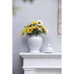 17'' Classic Porcelain Ginger Jar with Glossy White Finish, Decorative Accent Vase for Mantel, Tabletop, Sideboard, or Centerpiece Display - Image 4