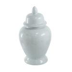 17'' Classic Porcelain Ginger Jar with Glossy White Finish, Decorative Accent Vase for Mantel, Tabletop, Sideboard, or Centerpiece Display - Image 2