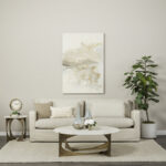 21" Blue Gray and Taupe Handblown Spun Glass Vase - Image 4