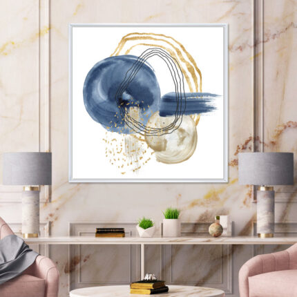 ” Abstract Dark Blue Gold And Black Underwater Life “ - Chic Decora