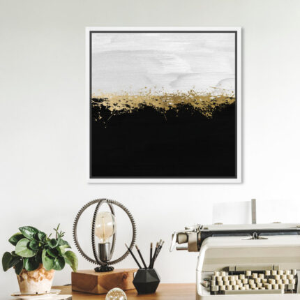 ” Abstract Halfway In Black And White, Modern & Contemporary Black ” by Oliver Gal - Chic Decora