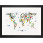 " Animal Map Of The World " by Michael Tompsett
