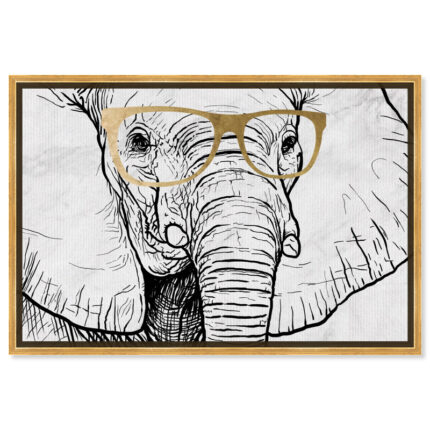 ” Animals Elephant And Gold Glasses, Modern & Contemporary White ” by Oliver Gal - Chic Decora