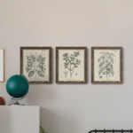 " Antique Black And White Botanical VII " 3 - Pieces - Image 6