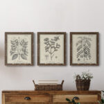 " Antique Black And White Botanical VII " 3 - Pieces - Image 7
