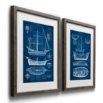 " Antique Ship Blueprint I " 2 - Pieces - Image 5