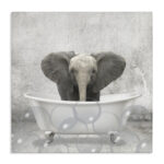 " Baby Elephant Bath Time Cute Animal Design " by Kimberly Allen - Image 7