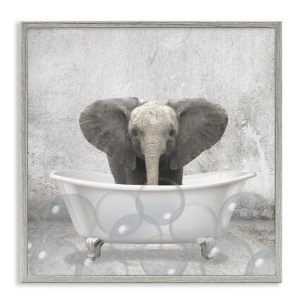 ” Baby Elephant Bath Time Cute Animal Design ” by Kimberly Allen - Chic Decora