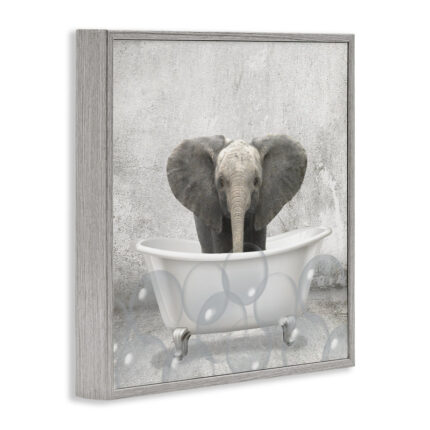 ” Baby Elephant Bath Time Cute Animal Design ” by Kimberly Allen - Chic Decora