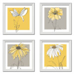 " Beautiful Gray And Yellow Flower " by Kris Ruff 4 - Pieces - Image 2