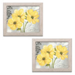 " Beautiful Gray And Yellow Flower " by Pamela Gladding 2 - Pieces