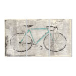 " Bicycle On Newsprint " 3 - Pieces - Image 2