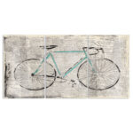" Bicycle On Newsprint " 3 - Pieces - Image 4