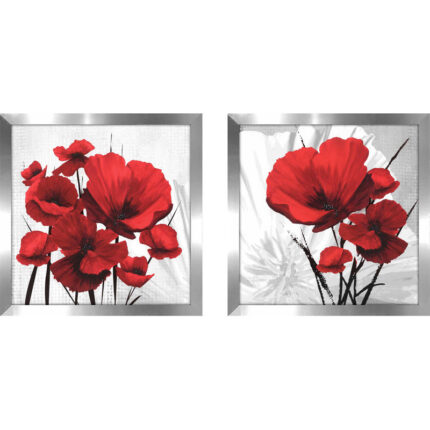 ” Big Red Poppies ” 2 – Pieces - Chic Decora