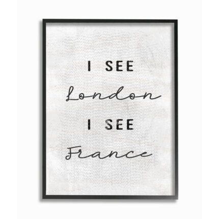 ” Black And Grayish I See London I See France Textured “ - Chic Decora