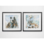 " Black Bear On Blue " 2 - Pieces Painting Print - Image 6