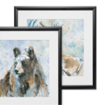 " Black Bear On Blue " 2 - Pieces Painting Print - Image 7