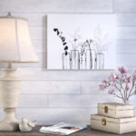 " Black Flowers On White Background "