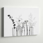 " Black Flowers On White Background " - Image 2