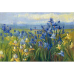 " Blue And Yellow Flower Field V2 " by Carol Rowan
