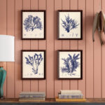 " Blue Botanical Study I Lovely Vintage Flowers " by Kimberly Poloson 4 - Pieces