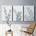 " Blue Botanical Wash I " 3 - Pieces
