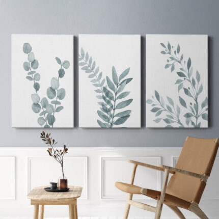 ” Blue Botanical Wash I ” 3 – Pieces - Chic Decora