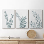 " Blue Botanical Wash I " 3 - Pieces - Image 4