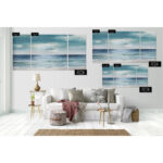 " Blue Silver Shore " 3 - Pieces Painting Print - Image 4