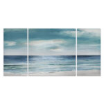 " Blue Silver Shore " 3 - Pieces Painting Print - Image 5