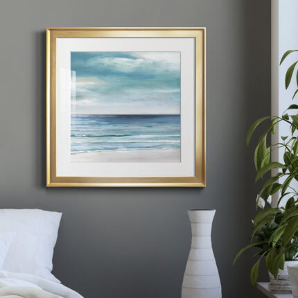 ” Blue Silver Shore II ” Painting Print - Chic Decora
