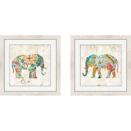 ” Boho Paisley Elephant I ” by Danhui Nai 2 – Pieces - Chic Decora
