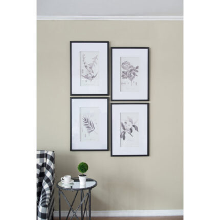” Botanical Black And White ” 4 – Pieces - Chic Decora